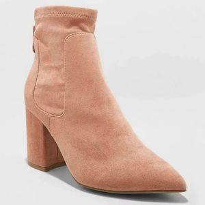 A New Day Blush Microsuede Sock Ankle Boot Size 11 Barely Worn